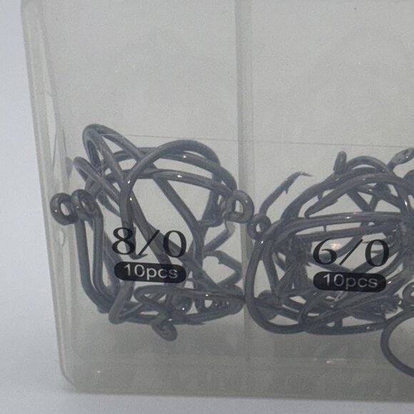 Fishing Black Silver Sharpened Box Quality Set 150pcs Fish Hooks 8 Sizes NIB - Picture 3 of 5
